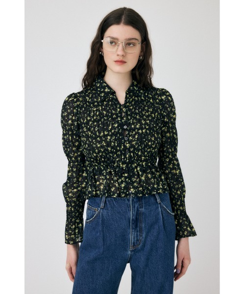 ブラウス シャツ lace shirring blouse レディース COTTON LACE SHIRRING BLOUSE