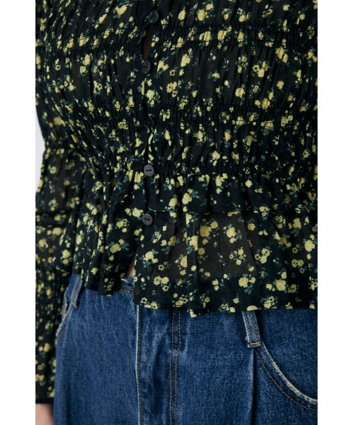 ブラウス シャツ SHIRRING FLORAL FIT シャツ レディース MOUSSY ブラウス シャツ SHIRRING FLORAL FIT レディース