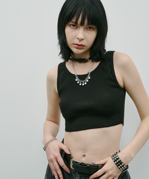 タンクトップ ノースリーブ provoke（プロヴォーク）「別注」 フリフリ タンクトップ レディース FUNALIVE タンクトップ ノースリーブ PAGEONE UVボトルネック