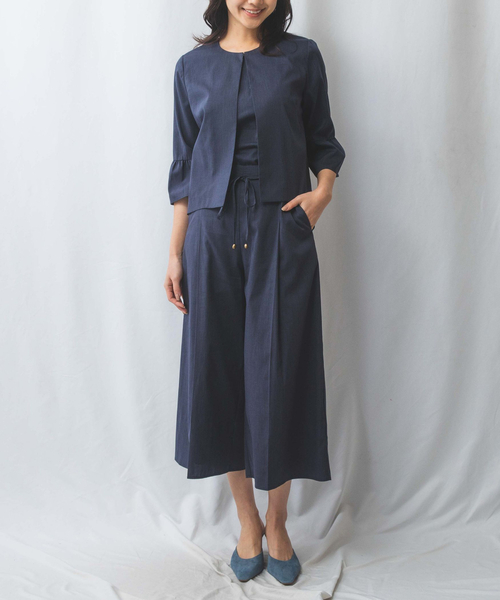 ナラカミーチェ（NARACAMICIE）/【NARACAMICIE】【セットアップ対応】ポリ麻ワイドパンツ NARACAMICIE（ナラカミーチェ） パンツ 「NARACAMICIE」「セットアップ