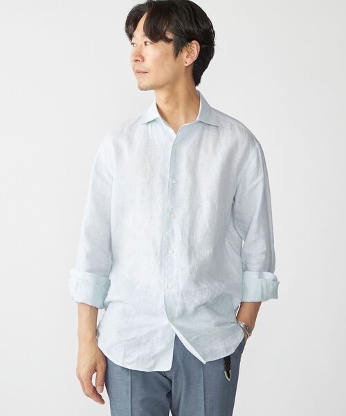 SHIPS（シップス） シャツ SHIPS: ウォッシュド リネン ストライプ