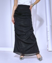 Ezick スカート Organdy tuck layered シアーナロースカート