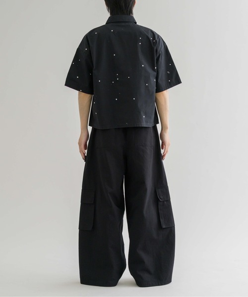 エンフォルドHALF SLEEVE SHIRTハーフ スリーブ シャツ　23ss シャツ 「EPNK」Painted half sleeve shirt / ペインテッド