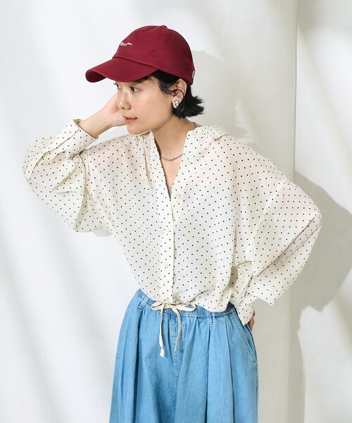 オオラカ LOVEドットシャツ 3 大きいサイズ 2XL 大きいサイズ レディース かぶりシャツ オーバーサイズ