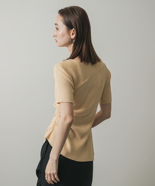 シンプルで洗練されたデザイン【FOG】Essentials 半袖 セーター SENSE OF PLACE by URBAN RESEARCH ニット セーター アシメ