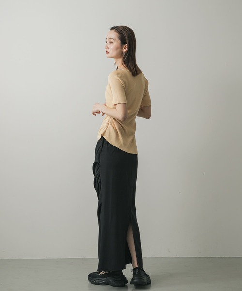 シンプルで洗練されたデザイン【FOG】Essentials 半袖 セーター SENSE OF PLACE by URBAN RESEARCH ニット セーター アシメ