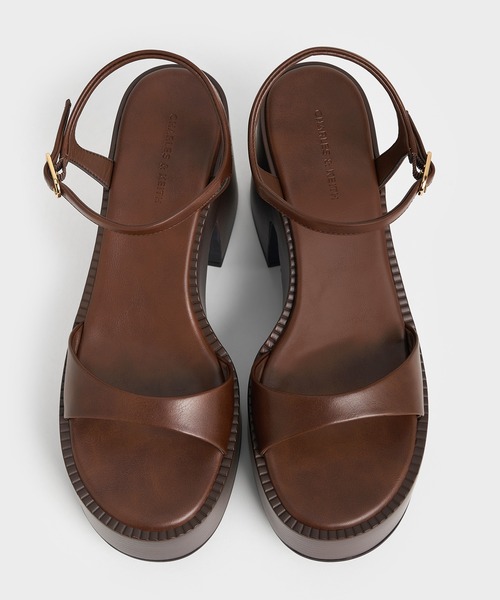 チャールズアンドキース プラットフォーム アングルストラップ サンダル 23cm CHARLES & KEITH プラットフォーム アンクルストラップサンダル