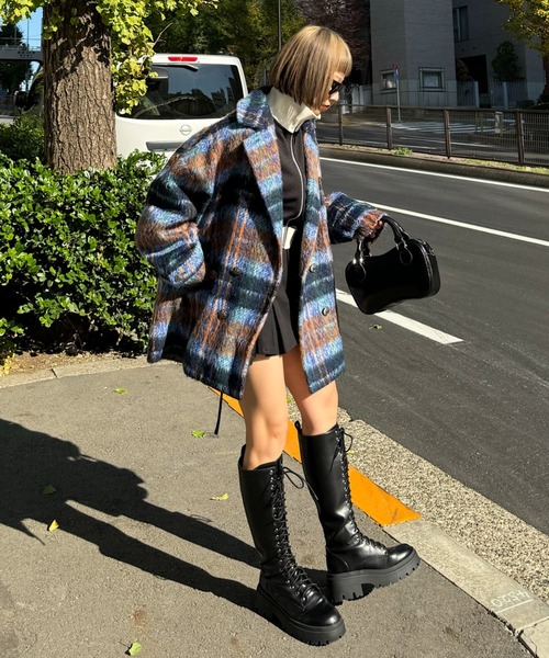 「PAGEBOY」 チェスターコート FREE ネイビー レディース_画像2