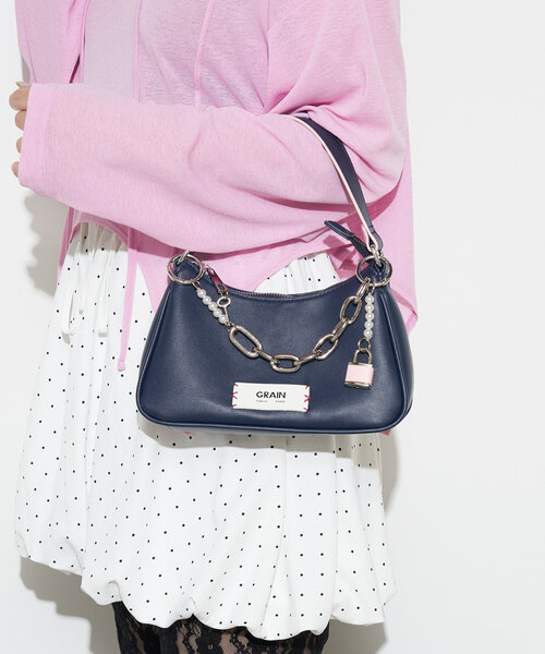 GRAIN トートバッグ 「GRAIN/グレイン」チャーム付きバイカラー