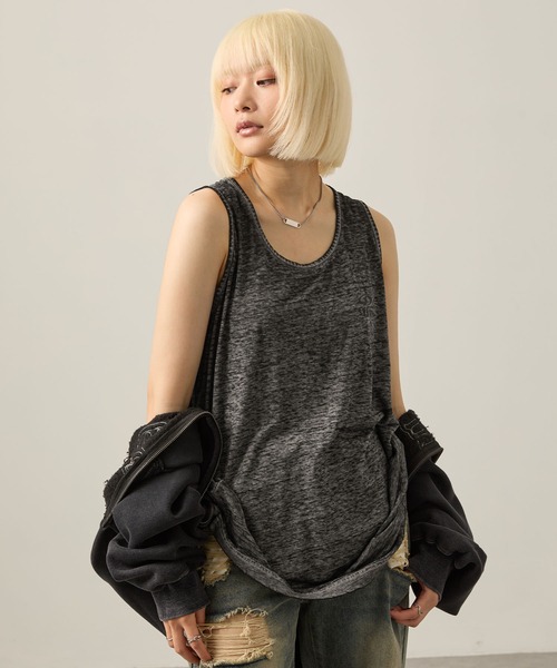 新品R.LONDON ライオンストーンタンクトップ lulufa】ラインストーン ロゴ タンクトップ(CZ)（タンクトップ