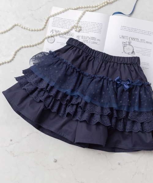 希少　yukiemon フリル　キュロット　パンツ スーパーストレッチツイルフリルキュロット（キュロット