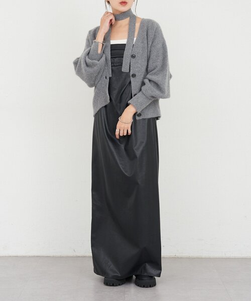 SHENERY（シーナリー） カーディガン ファーウールタイ付き