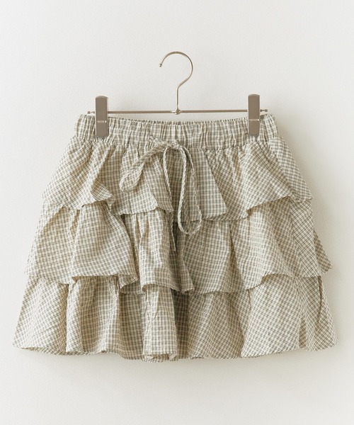 ROOP TOKYO スカート frill design check skirt / フリル