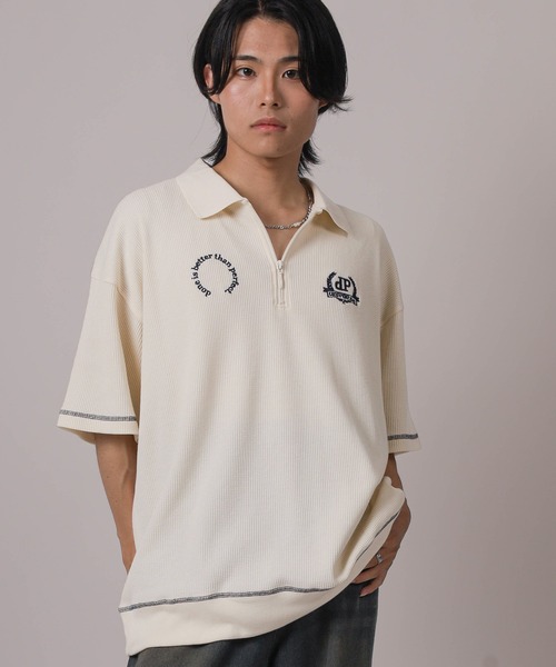 SCULPTOR ハーフジップ Tシャツ ブラウス ポロシャツ Disney（ディズニー） ブラウス シャツ ハーフジップポロシャツ/Peter
