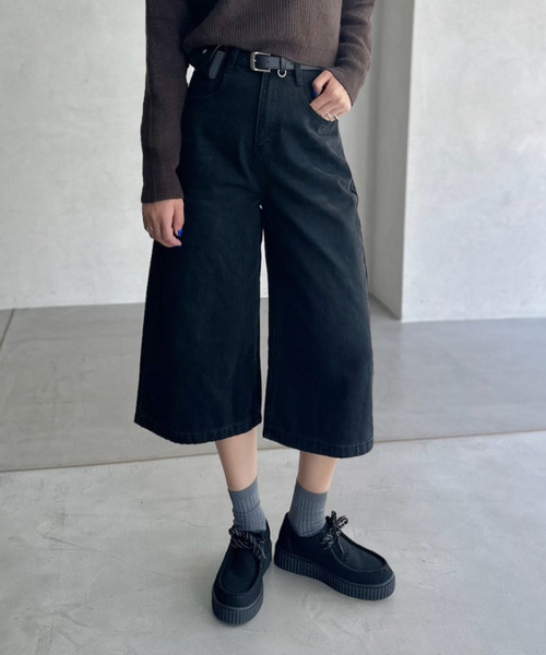 ★新品未使用★GIUNON デニム ハーフパンツ ライトブルー GIUNON 「GIUNON」 デニムハーフパンツ FREE ブルー レディース