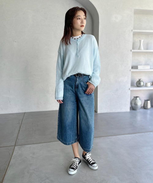 ワイドパンツ ハーフパンツ ジーンズ デニム デニムパンツ 短パン