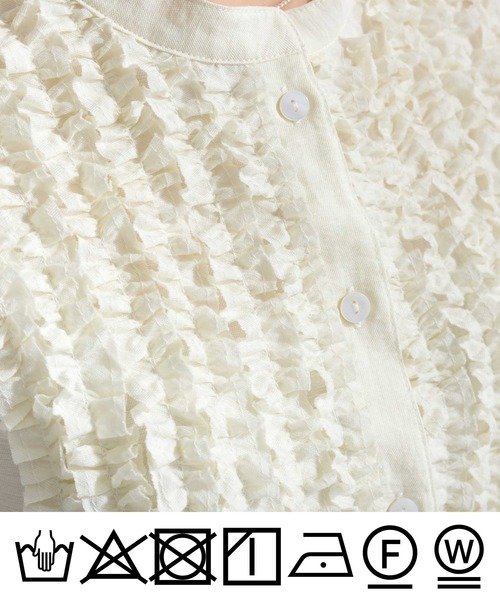 「PICCIN」 ノースリーブブラウス M アイボリー レディース_画像3