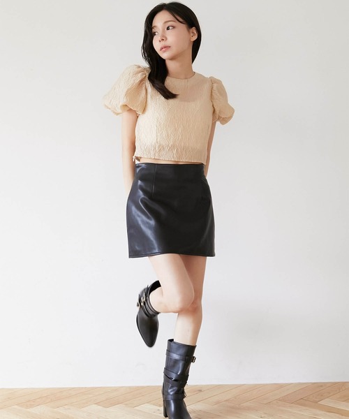 Luan（ルアン） スカート 「Luan」LEATHER MINI SKIRT/レザーミニ