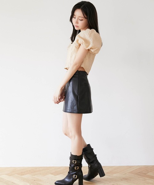 Luan（ルアン） スカート 「Luan」LEATHER MINI SKIRT/レザーミニ