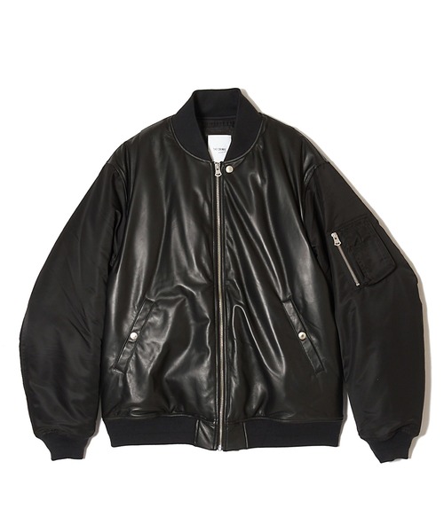ミリタリージャケット モッズコート NYLON SLEEVE LEATHER MA1 JACKETの画像