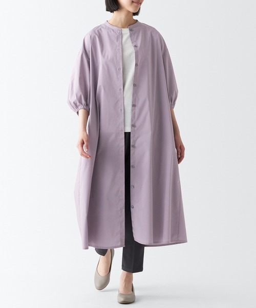 無印良品（MUJI） 7分袖ワンピース X-SMALL ブラック レディース