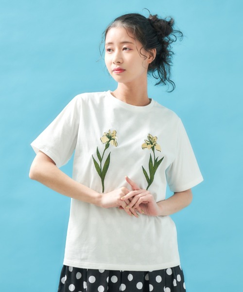 「MERLOT」 半袖Tシャツ FREE ホワイト レディース_画像5