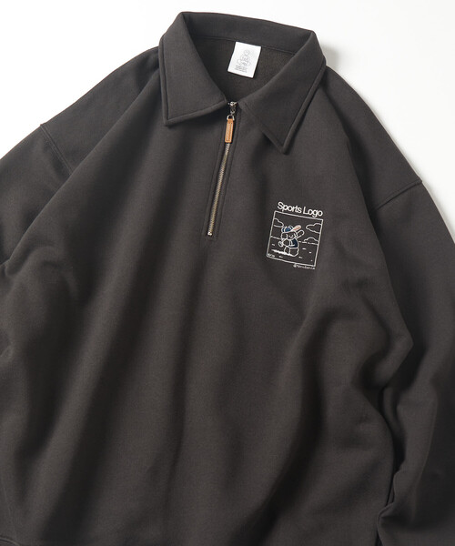 XL 90s Norm Thompson 墨黒 ハーフボタン プルオーバー FORGET NEVER フォーゲットネバー ハーフジップトレーナー ビック