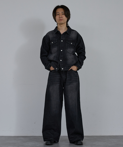 AH ABAHOUSE ワイドパンツ ジーンズ BLAST WIDE BAGGY DENIM PANTS