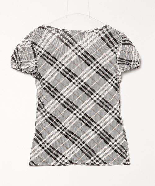 「BURBERRY BLUE LABEL」 チェック柄半袖Tシャツ 38 ブラック レディース_画像2