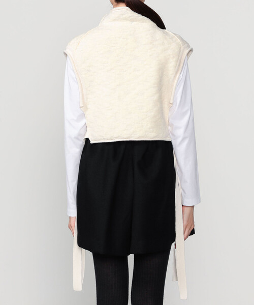 UNFIL（アンフィル） ベスト ジレ | ランダムウール ハイネックニット