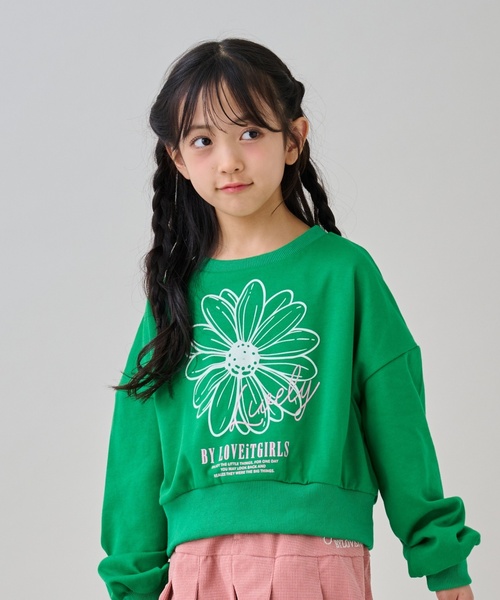 ぐら♡ by LOVEiT トレーナー フラワーフロッキープルオーバー キッズ 子供服