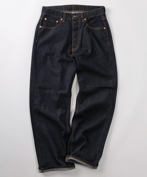 ジーンズ 「72」「PLES」ワンウォッシュ ワイド デニムパンツ/ボタン