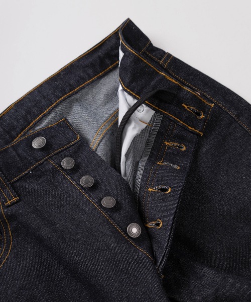 ジーンズ 「72」ワンウォッシュ ワイド デニムパンツ/ボタンフライ