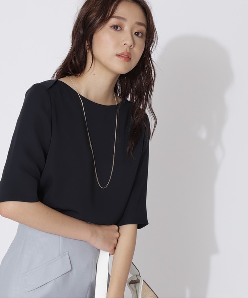 「NATURAL BEAUTY BASIC」 半袖ブラウス LARGE ピンク レディース_画像2