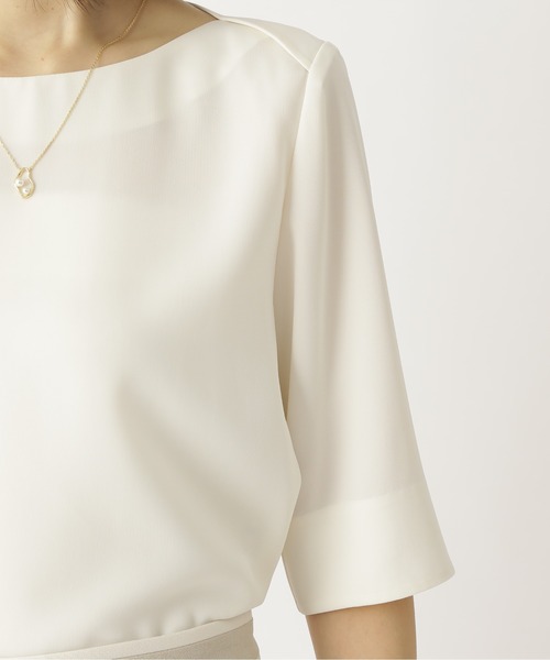 「NATURAL BEAUTY BASIC」 半袖ブラウス LARGE ピンク レディース_画像9