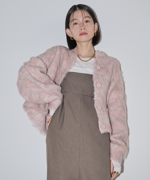 「Shelly island」 ニットカーディガン FREE ダークグレー レディース_画像4