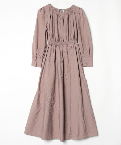 「JUNOAH」 長袖ワンピース LARGE グレイッシュベージュ レディース_画像2