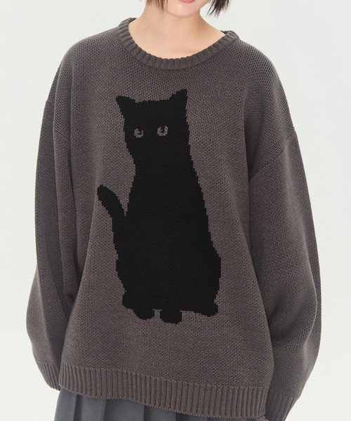ニット セーター K-POPアイドル着用「UNISEX」VIDEO JOCKEY／blackcat