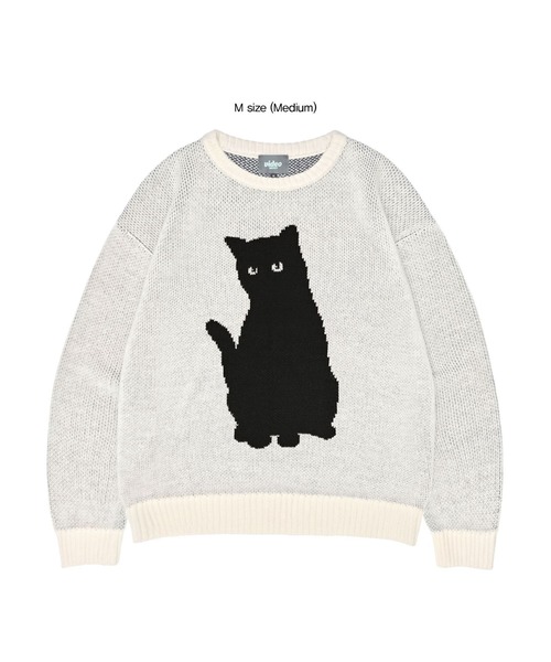 ニット セーター K-POPアイドル着用「UNISEX」VIDEO JOCKEY／blackcat