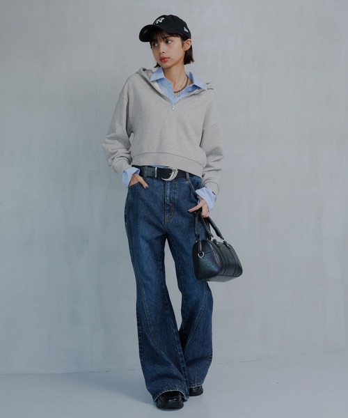 PAGEBOY（ページボーイ） パーカー ハーフZIPショートパーカー