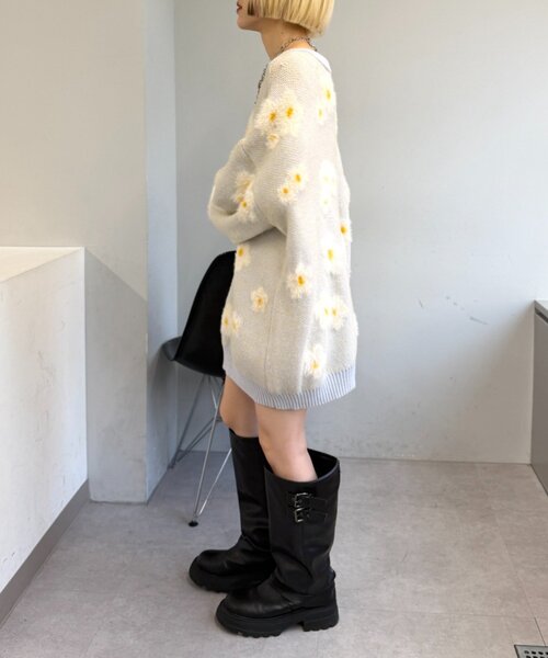 w closet（ダブルクローゼット） ニット セーター フラワーシャギー
