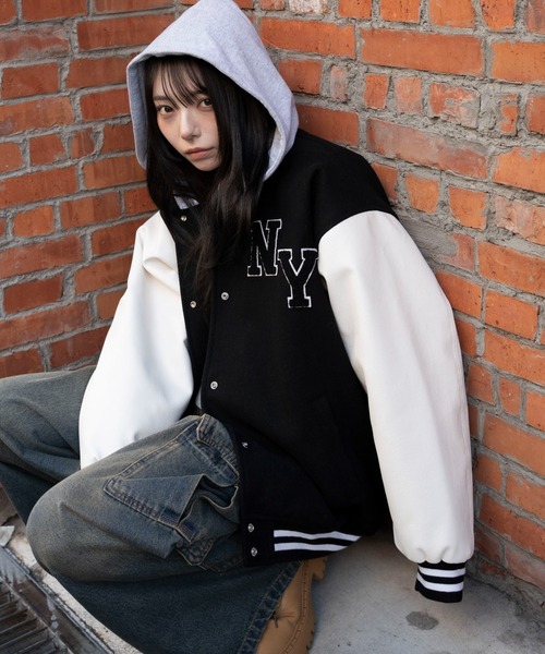 レディース　スタジャン WEGO（ウィゴー） スタジャン WEGO/「25年秋冬新作」2WAYフード付き