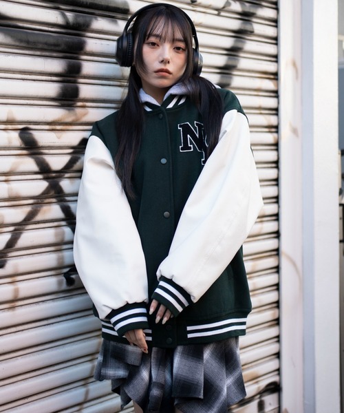 WEGO（ウィゴー） スタジャン WEGO/2WAYフード付きビッグスタジャン