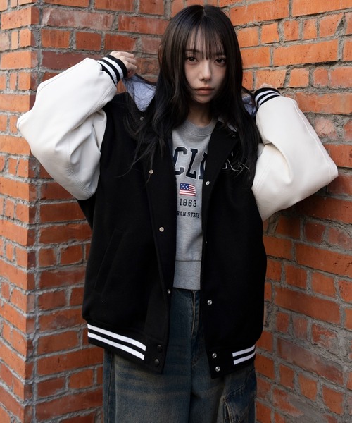 WEGO（ウィゴー） スタジャン WEGO/「25年秋冬新作」2WAYフード付き