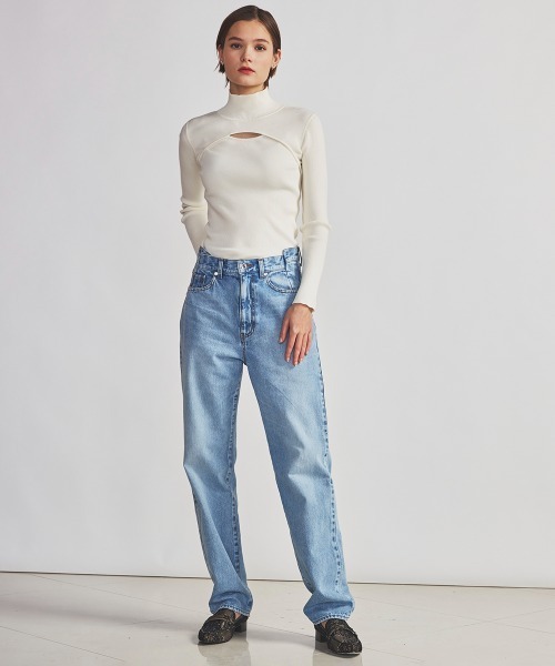 「ESSENTIAL」 長袖カットソー 36 ブルー レディース_画像6