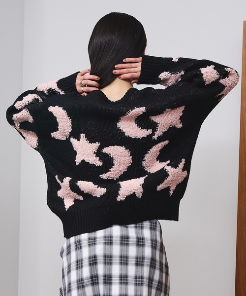 【NEW】ローズバッド（ROSE BUD）/MOTIF JACQUARD KNIT ROSE BUD（ローズバッド） ニット セーター MOTIF JACQUARD KNIT