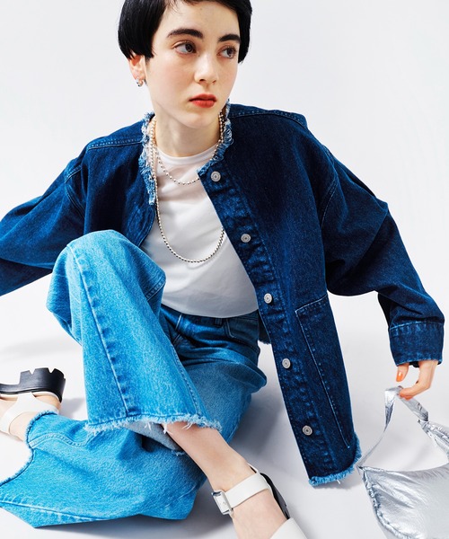 ADAM ET ROPE'（アダムエロペ） デニムジャケット FREE ブルー