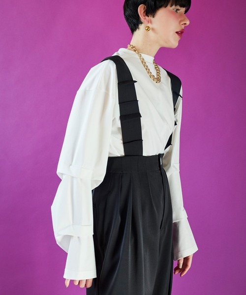トップス ommo OMMO（オーエムエムオー） tシャツ TUCK LONG SLEEVE TOP レディース