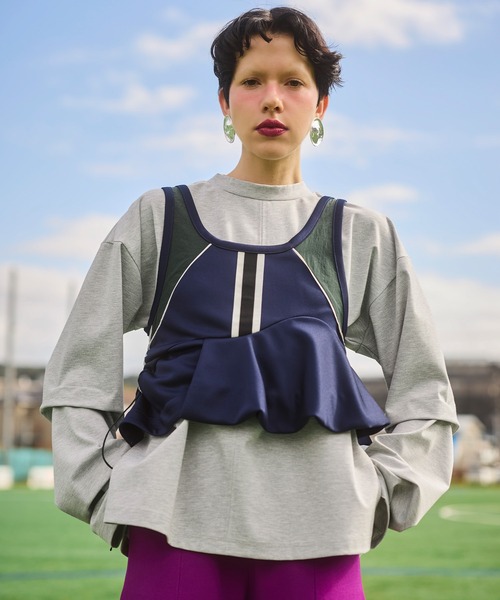 OMMOトップス OMMO（オーエムエムオー） tシャツ TUCK LONG SLEEVE TOP レディース