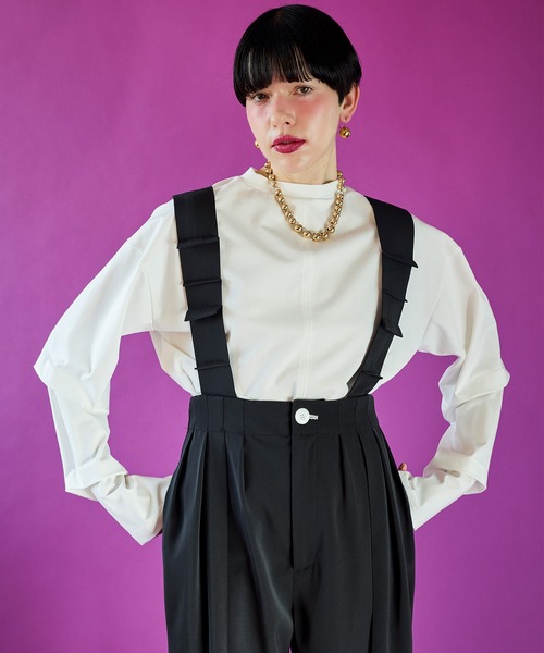 OMMO（オーエムエムオー） tシャツ TUCK LONG SLEEVE TOP レディース